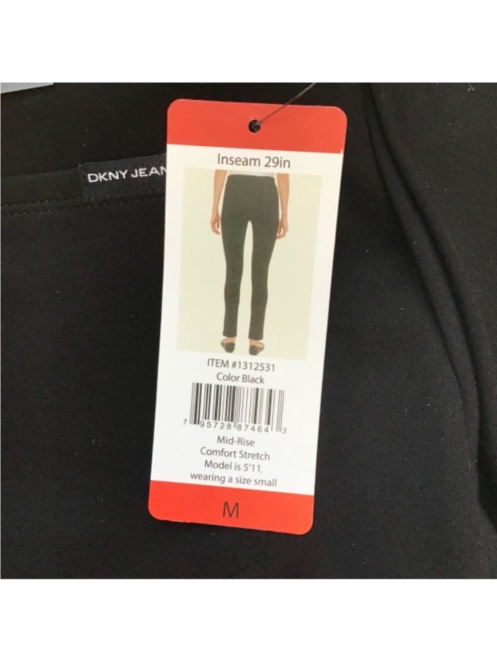 DKNY Pull-on Comfort Stretch Ponte Pants with Zipper Detail Black Sz M - Picture 6 of 6